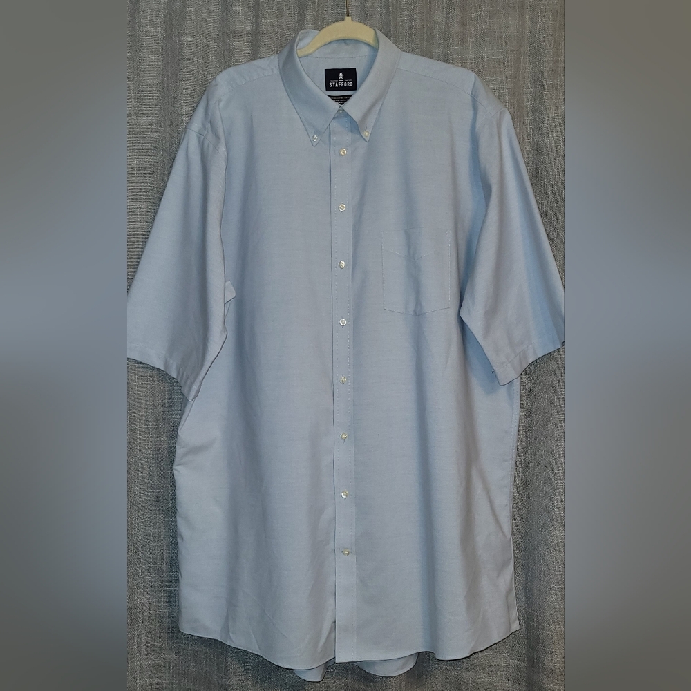 Stafford Xtall fit 18 Men's Sky Blue Casual Shirt